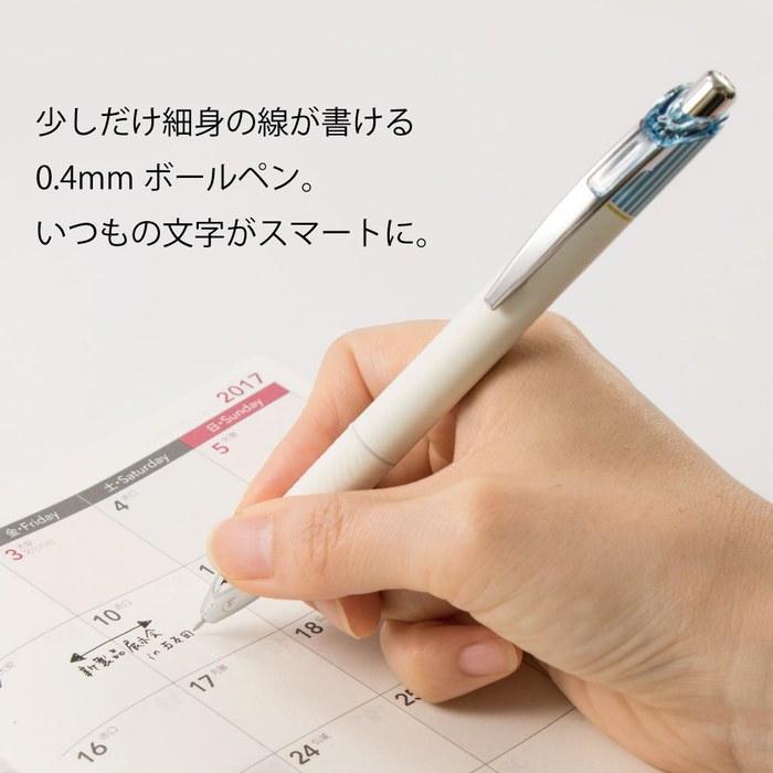 Pentel EnerGel Clena Ballpoint Pen 0.4mm Sax Blue Barrel, Black Ink (10-pack)