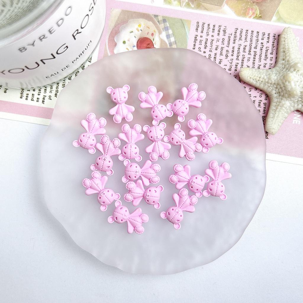 Pink Resin Cartoon Bowknot Heart Bow Tie Little Bunny Nail Art Accessories DIY Nail Hairpin Accessories Wholesale