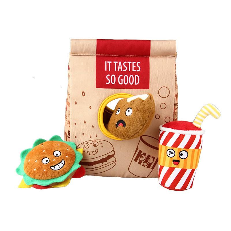Plush Dog Toy With Crinkle Sound Treat Dispensing Fun Interactive Chew Small To Medium Dogs