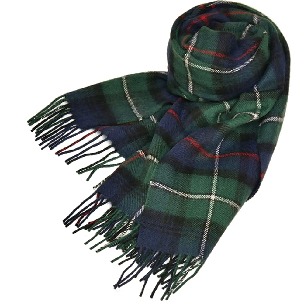 Made in Lambswool Tartan Check Scarf Lochcarron, Scotland, Large, 100% (Modern Mackenzie)