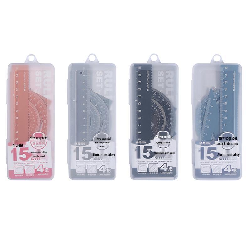 Aluminum Alloy Ruler Set ARL960G0: Straight & Square Rulers for Students