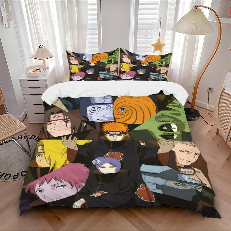 Naruto Characters Collage Print 3Pcs Bedding Setduvet Cover With 2 Bedropillowcase Home Birthday Gift