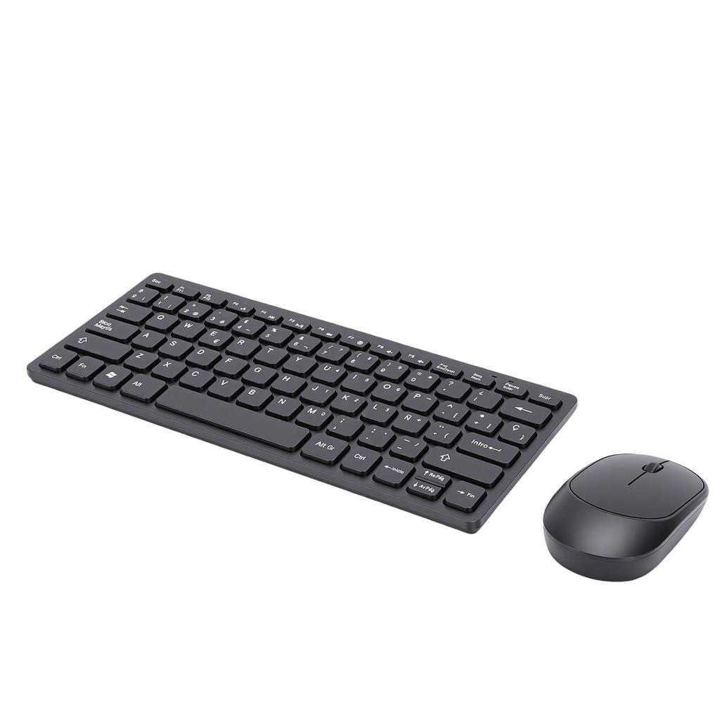 Spanish Wireless Keyboard 78 Keys Keyboard and Mouse for PC Laptop Thin and Lightweight