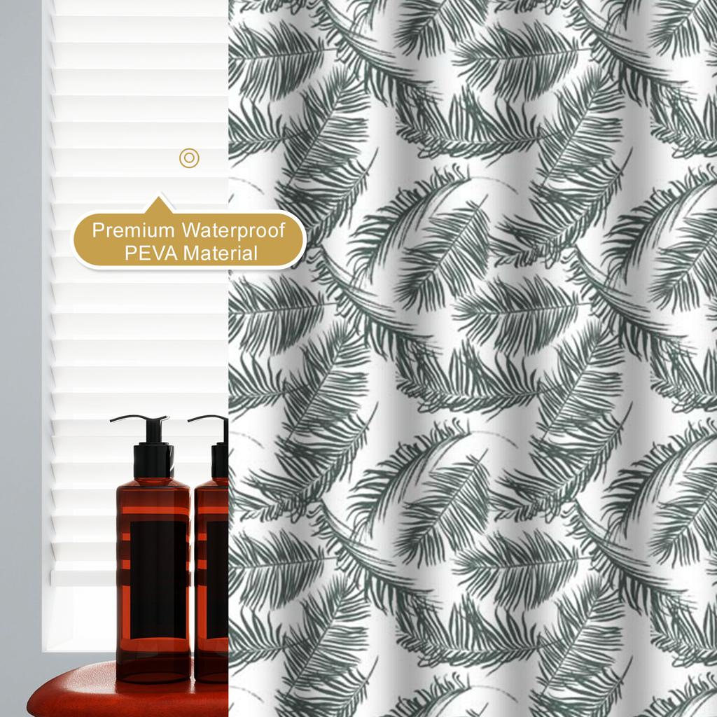 1pc Cute Large Feather Kids Shower Curtain Funny Cartoon Waterproof PEVA Bathroom Decor