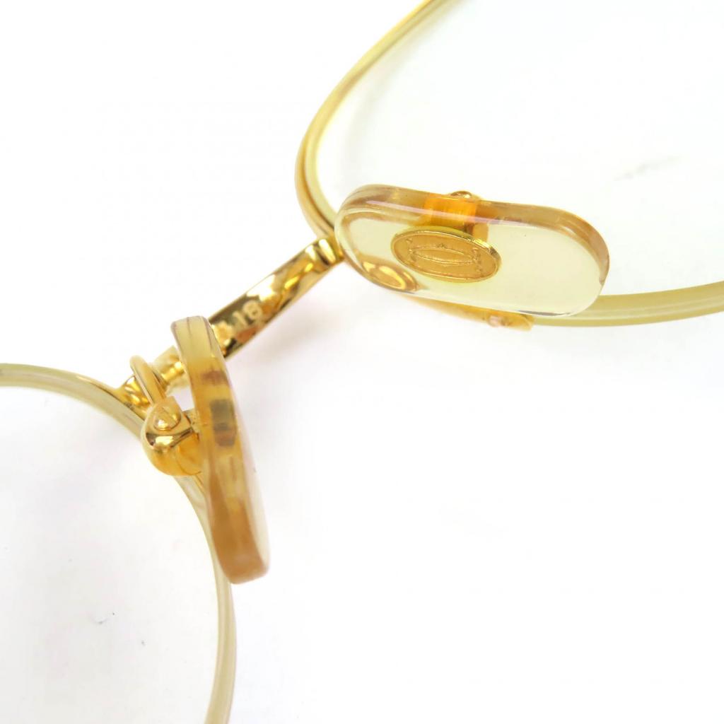 Great Cartier Glasses Half Rim Trinity 4P Blue Gemstone Gold black Blue Gemstone Women Used