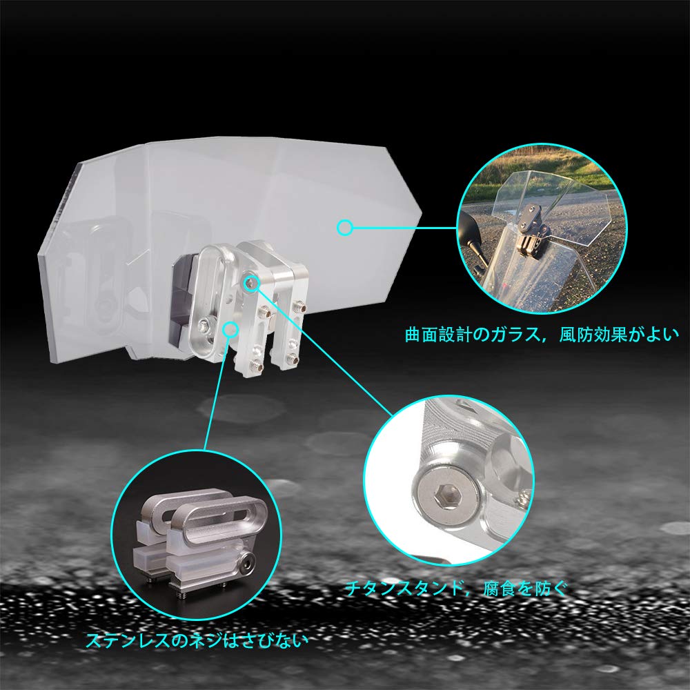 Chelhead Screen Parts Motorcycle Windshield Windbreak Cold Protection Motorcycle Adjustable Front Windscreen Installation Instructions Included