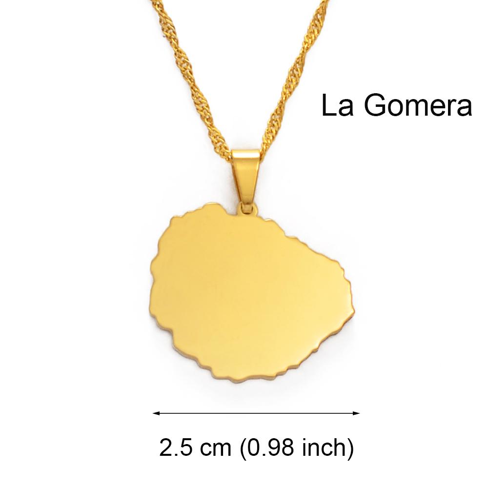 Spanien Kanarische Inseln Teneriffa/Gran Canaria/Fuerteventura/La Palma/Lanzarote Kartenanhänger Halsketten Damen Mädchen Schmuck #120121