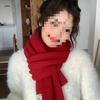 Little Bei Roter Schal Damen 2025 Winter Koreanischer Stil Neujahr Blauer Schlauchschal