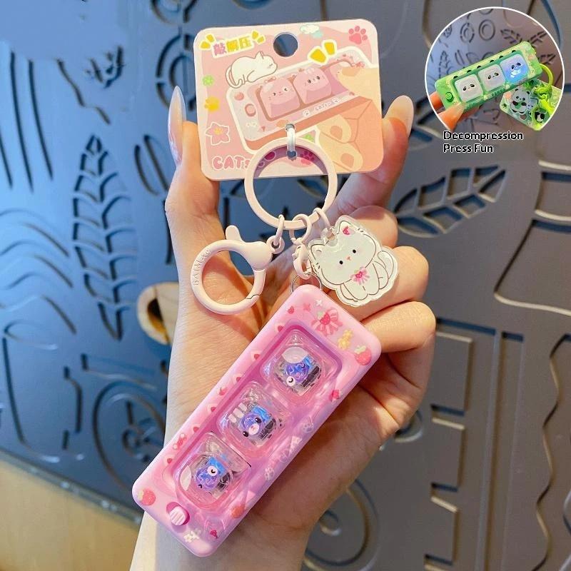 Cute Decompression Luminescence 3 Keyboard Pendant,Decompression Key Chain,Bag Pendant Decorative Toys,Decompressiontoy Ornament