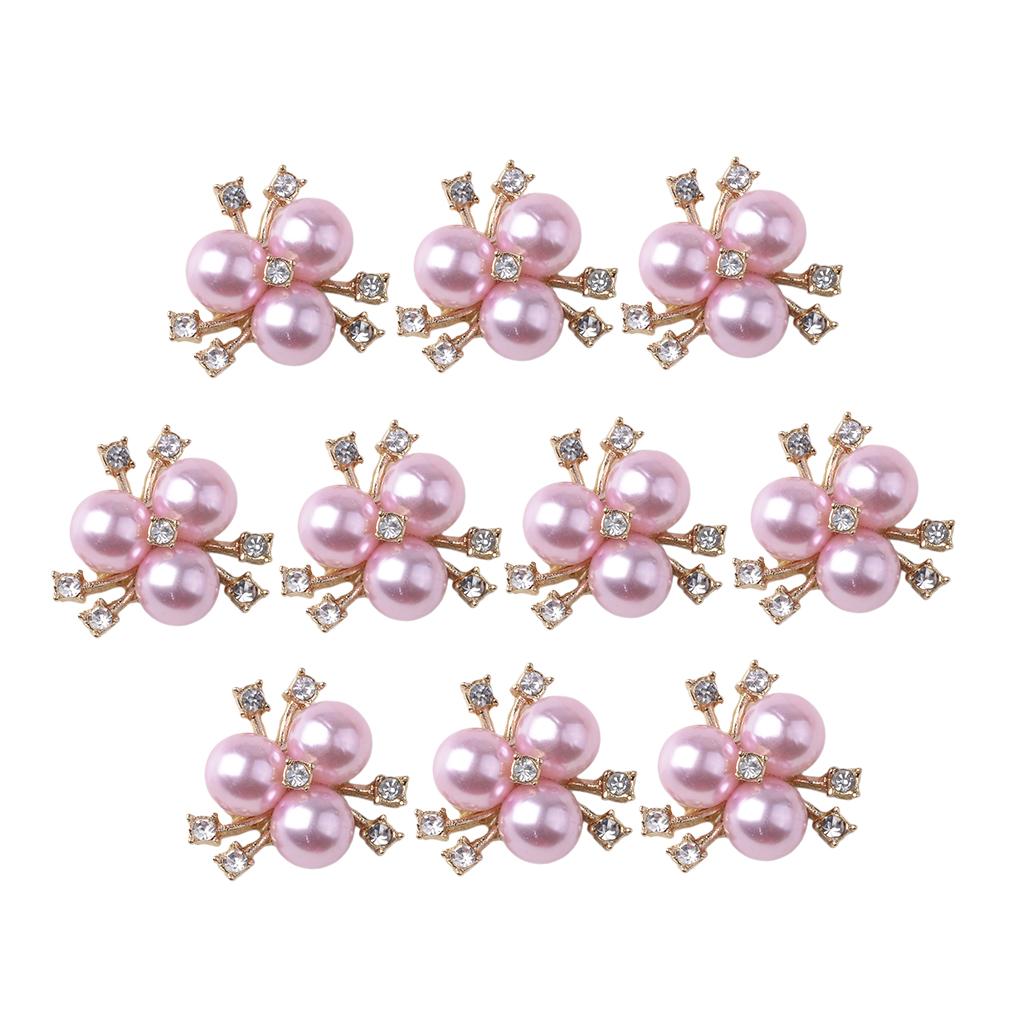 Alloy Pearl Flatback Rhinestone Buttons Decorative Embellishments for Dresses Scrapbooking and Hair Accessories