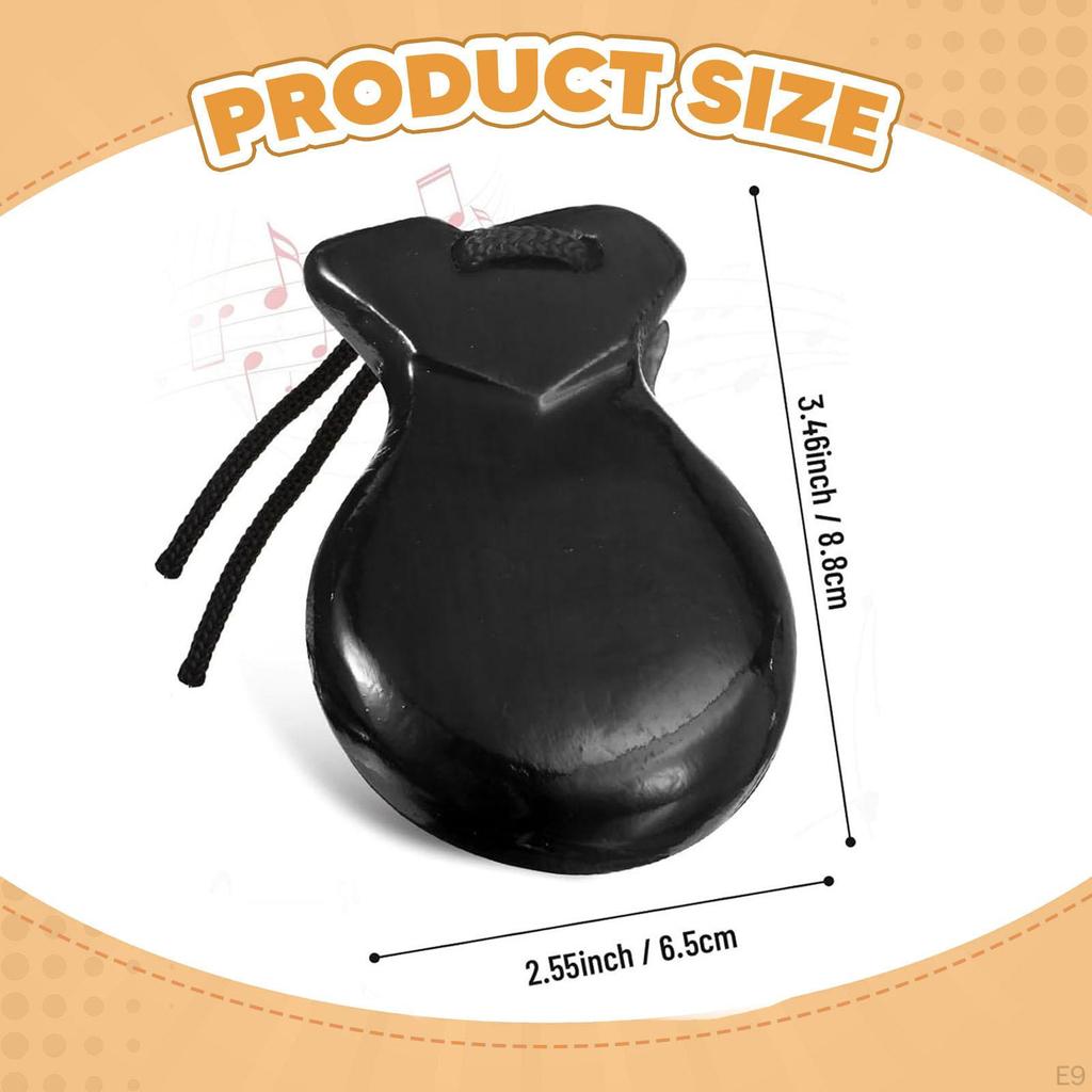 1 Pair Spanish Wooden Castanets for Adults And Children, Handmade Hand Percussion Instruments