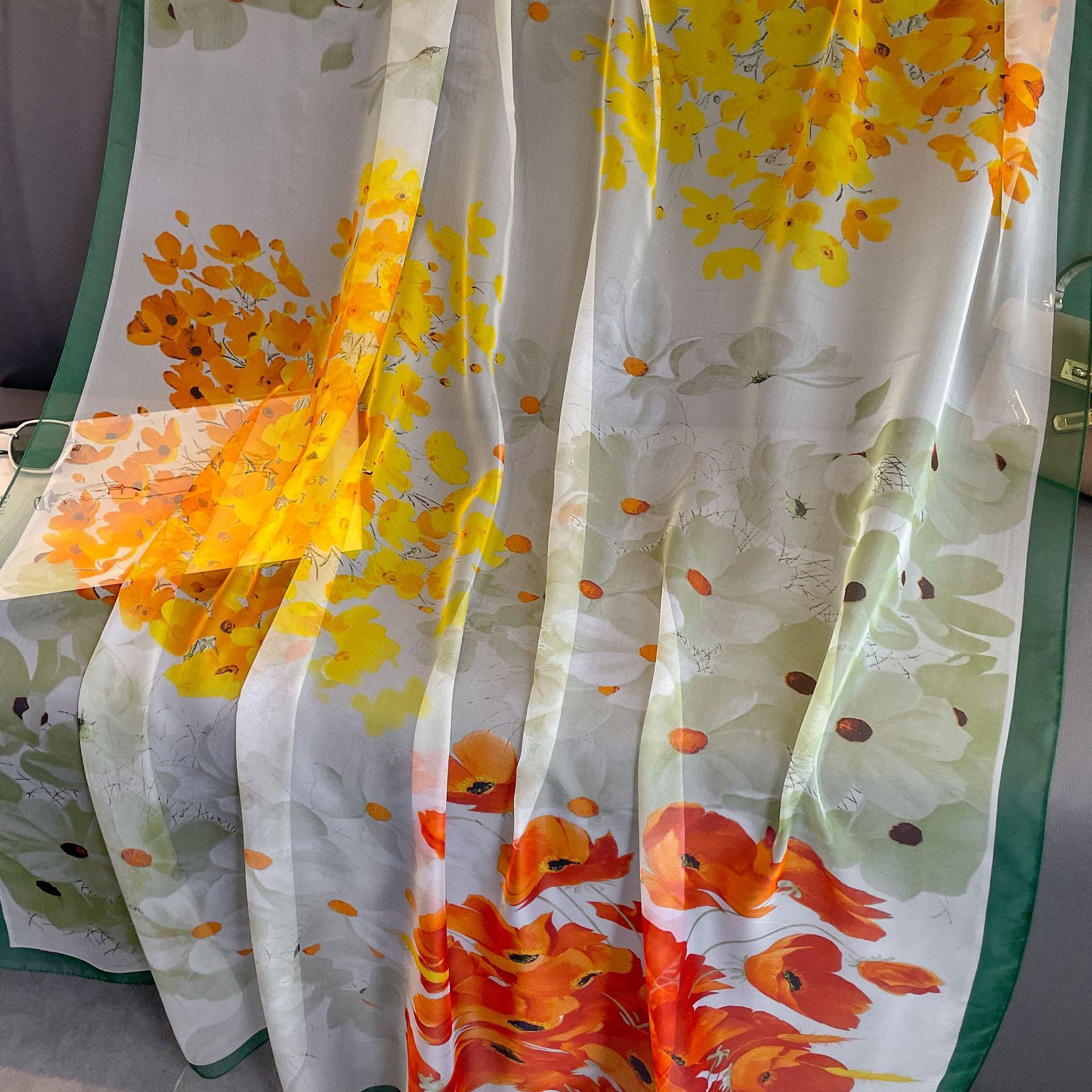 

Модные шарфы с цветочным принтом, длинная плетеная шаль для женщин, солнцезащитная накидка с пляжным принтом, для вечеринок, декоративный аксессуар для выхода в свет, мягкий, дышащий