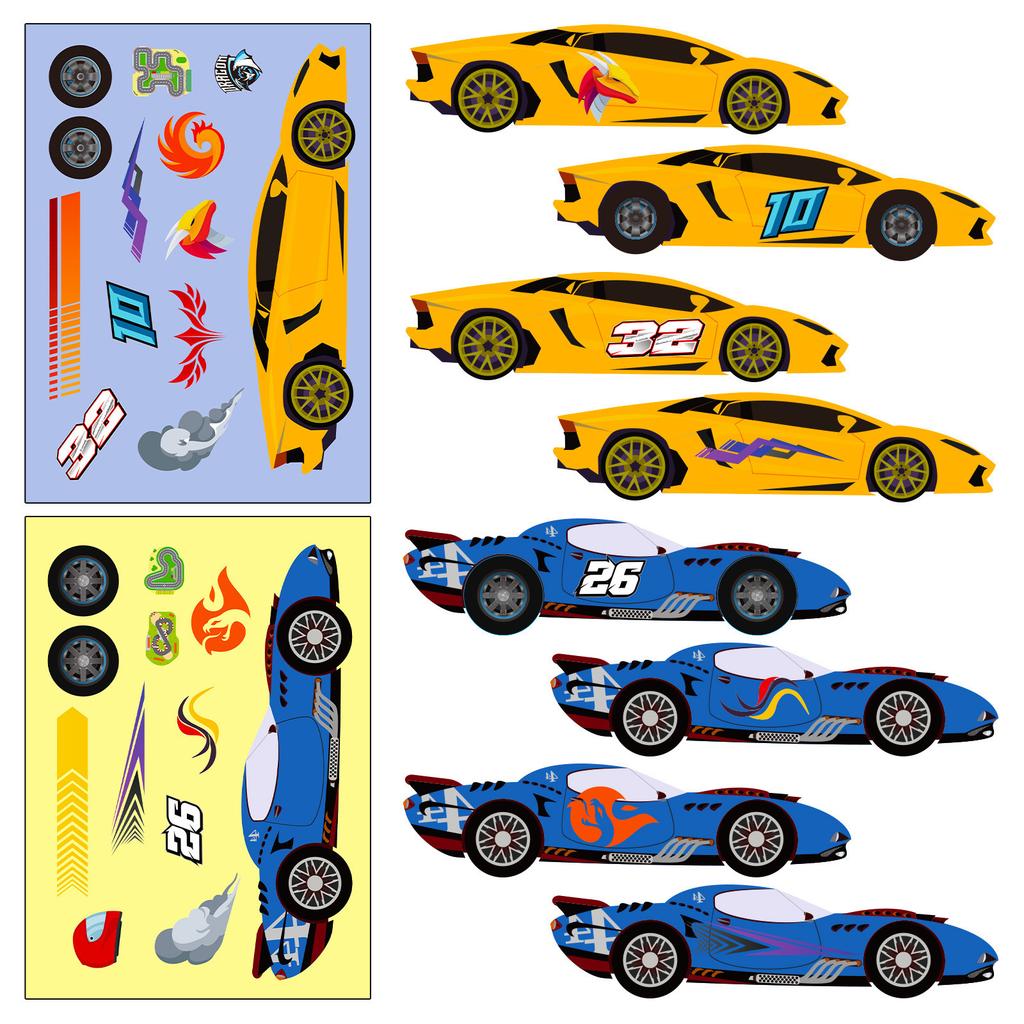 6 Pieces/package Racing Assembly Puzzle DIY Children's Puzzle Toy Stickers New Products Children's DIY Stickers