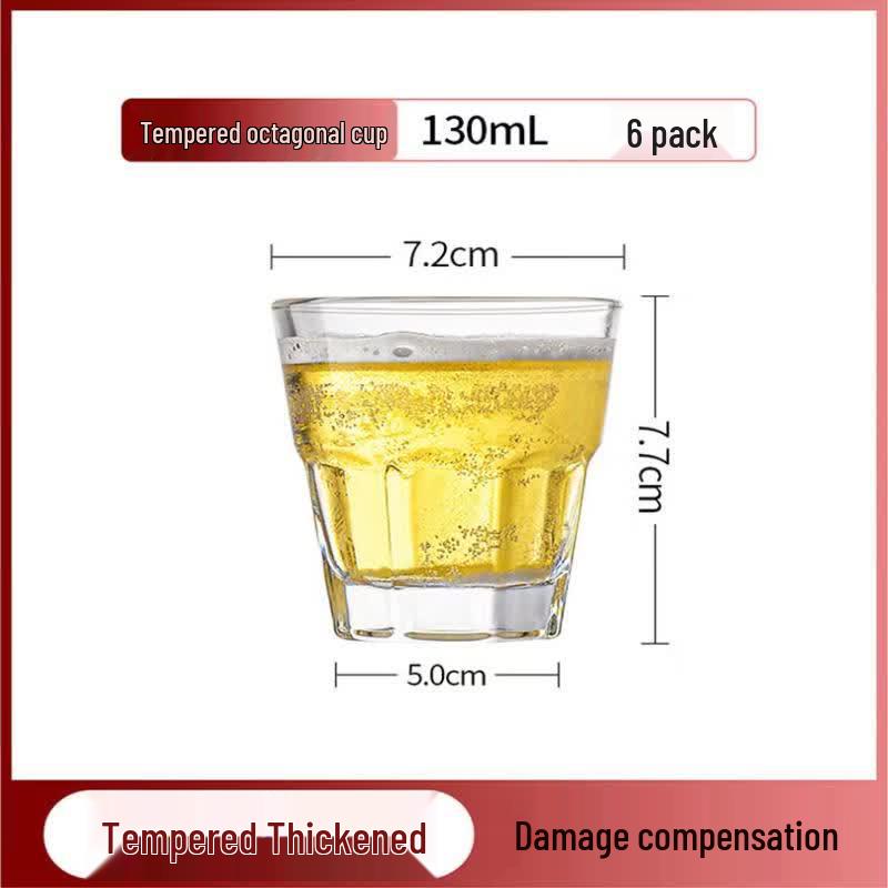 Qiwei Octagonal Tempered Glass Drinking Cup