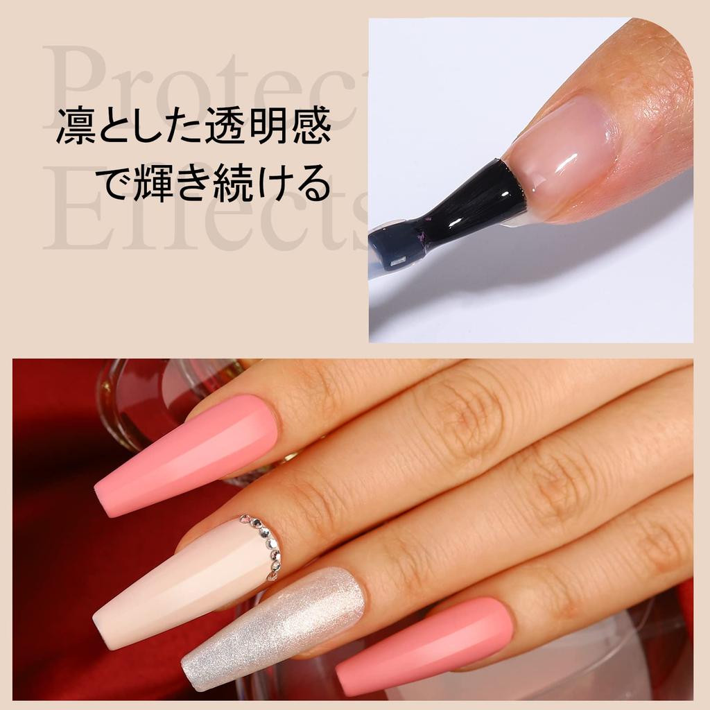 TOMICCA Gel Nail Top Coat and Base 15ml Large Compatible Coat, (2-Pack), No-Wipe, Capacity, UV/LED