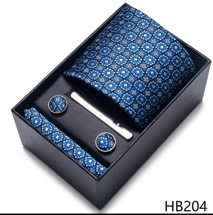 Gift Box Men'S 8Cm Tie Business Dress Jacquard Yarn Business Career Tie Set Men