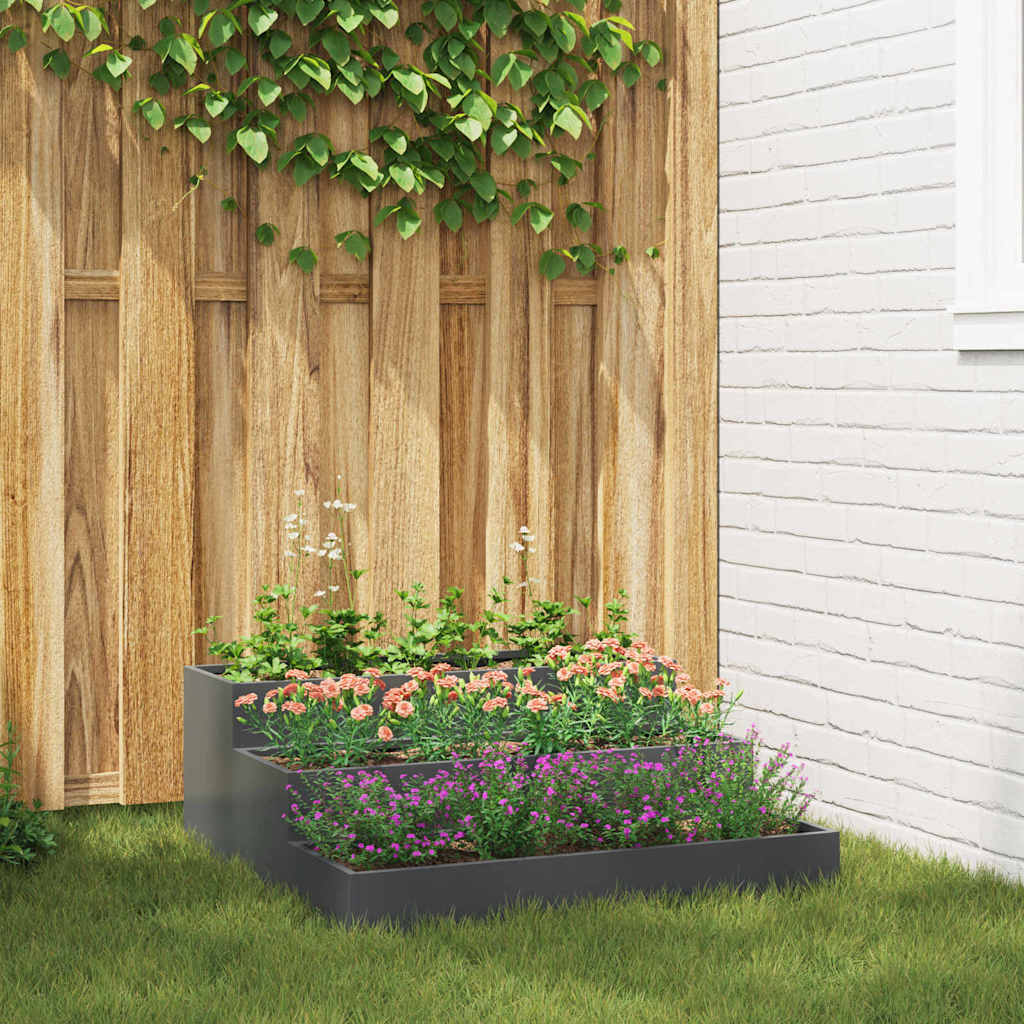 Garden Planter Anthracite 90 X 90 X 35 Cm