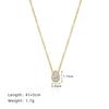 Gold Zircon Water Drop Pendant Necklace with Titanium Steel Pear-Shaped Clavicle Chain