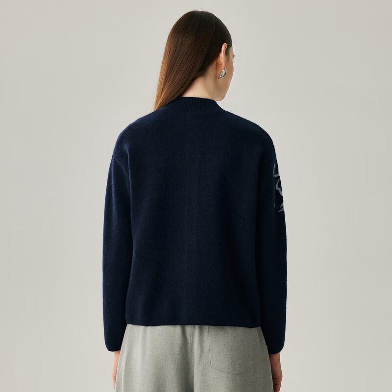 Zhaojun Women's Jacquard 100% Cashmere Thick Cardigan Sweater