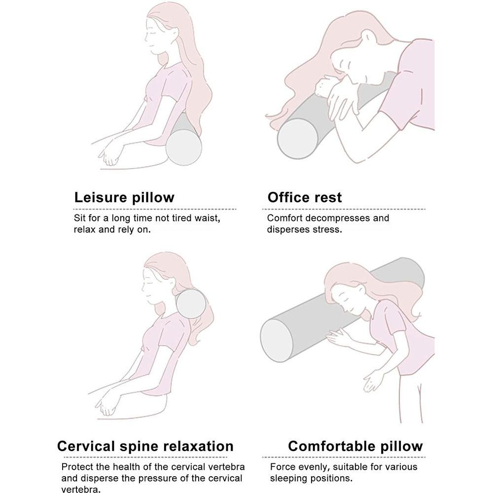 Cylindrical Memory Foam Roll Pillow Pain Relief Sofa Cushion Multifunction Velour Pillow  Home