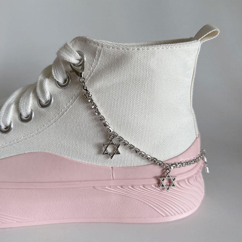 Fashion Metal Shoes Chain Men Women Casual Shoe accessories Side Detachable Shoe Decoration DIY Hip hop punk Shoes Charms