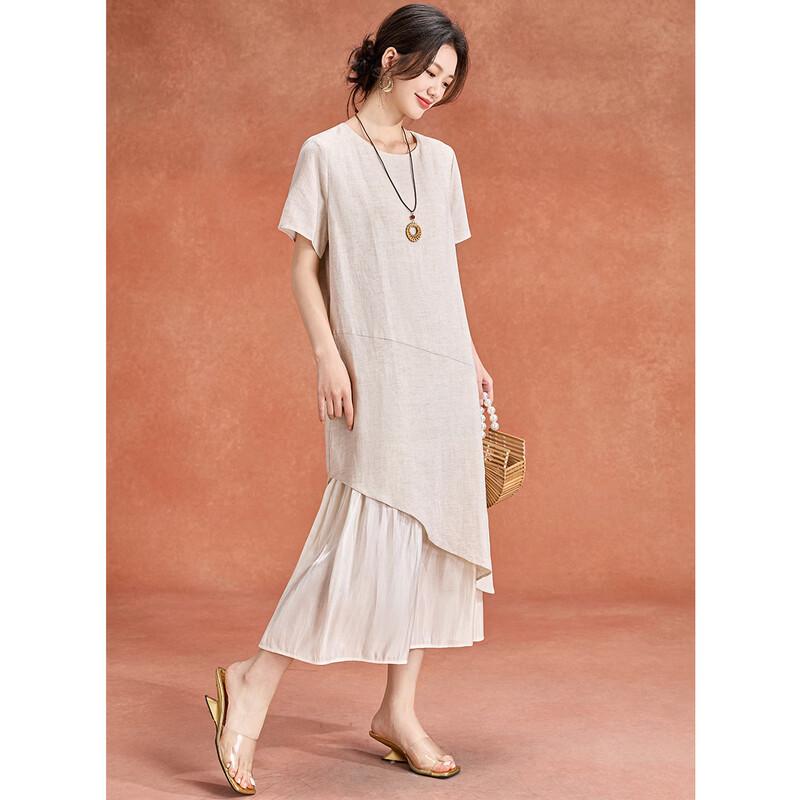 Tencel Linen Blend A-Line Midi Dress