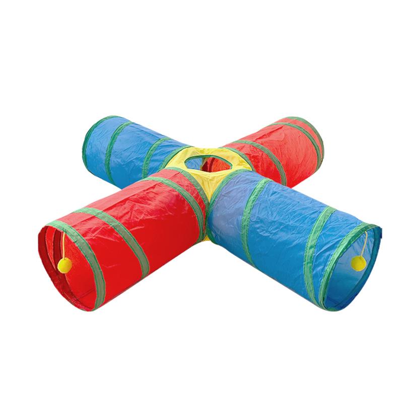 Rainbow Cat Tunnel Toy: Rolling Runway for Playful Cats