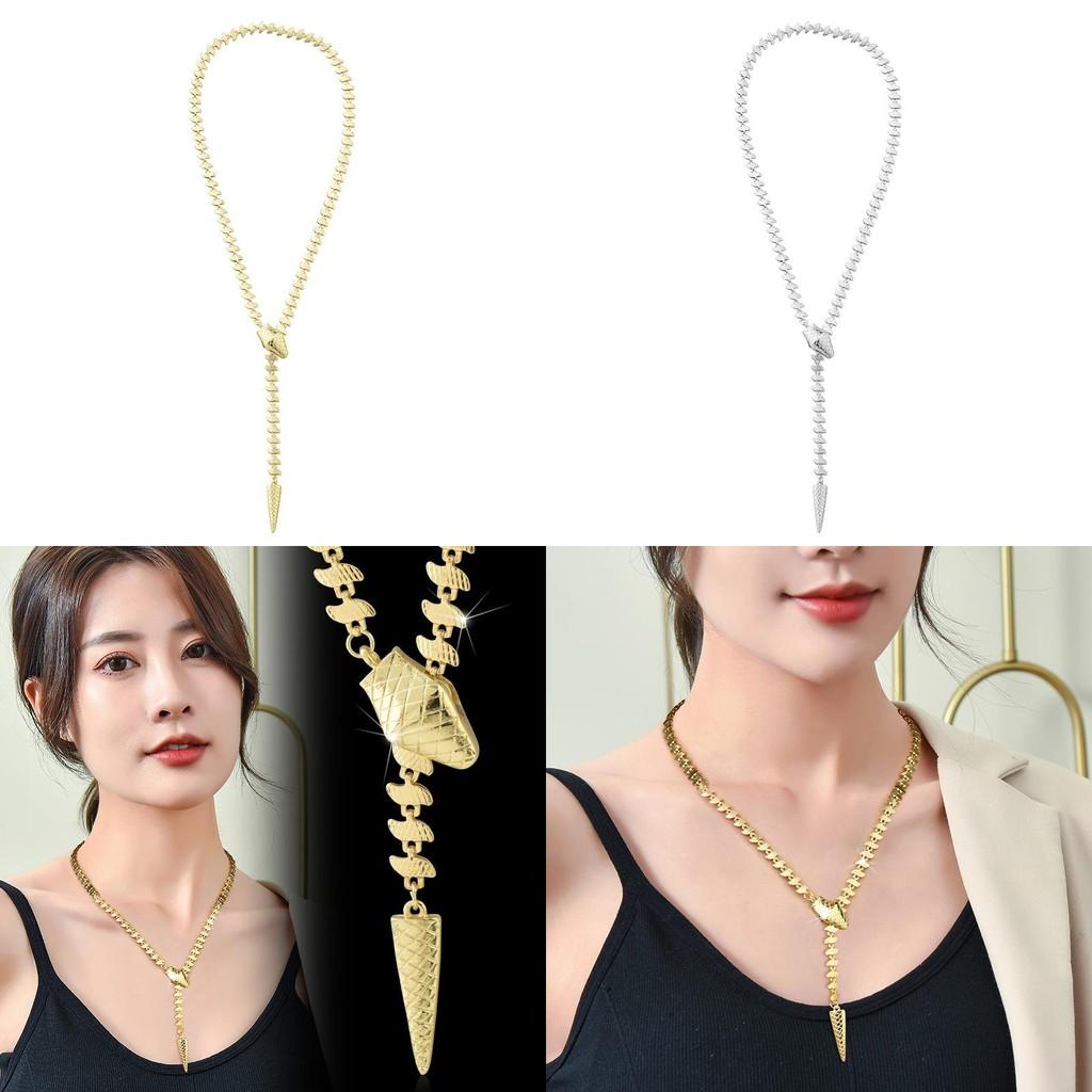Elegant Stainless Steel Snake Chain Necklace For Women With Premium Titanium Pendant In Gold And Silver For 2024 Fashion Trends