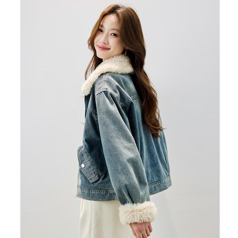 TERRE BLEUE Women's Warm Lined Denim Jacket