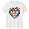 Teacher Rainbow Pencil Heart Design TShirt Educator Staff Teaching