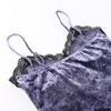 GMXIA Summer Sexy Spice Patchwork Top for Women Dark Wind Velvet Lace Lace Camisole