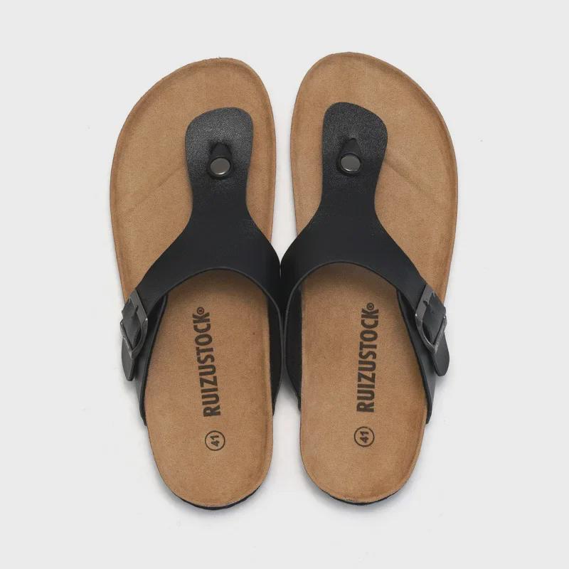 Ruizu Cork Slippers: Trendy Korean-Style Unisex Summer Beach Sandals & Casual Flip Flops