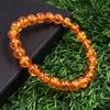 Baltic Amber Gemstone 8mm Beads Stretch Bracelet 7.5" Round Stone Bracelet Gift For Her RBB-11