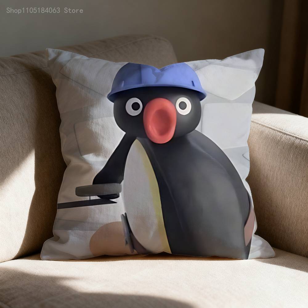 P-Pingu Pillowcases Bedroom Living Room Sofa Home Decor Polyester Cushion Cover with Zipper