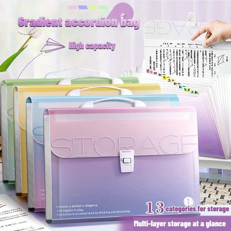 An A4 expansion file organizer, 13-pocket accordion folder with large capacity and Suitable for student and office document storage