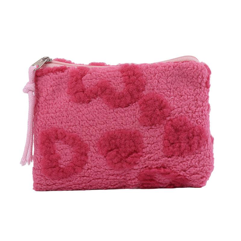 Plush Girl Heart Storage Makeup Bag Travel Organizer For Girls