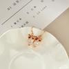 Elegant Rose Gold And Zirconia Owl Stud Earrings For Women Fashionable Animal Style