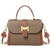 2025 Frühling/Sommer Farbblock Echtleder Damen Umhänge-Schultertasche