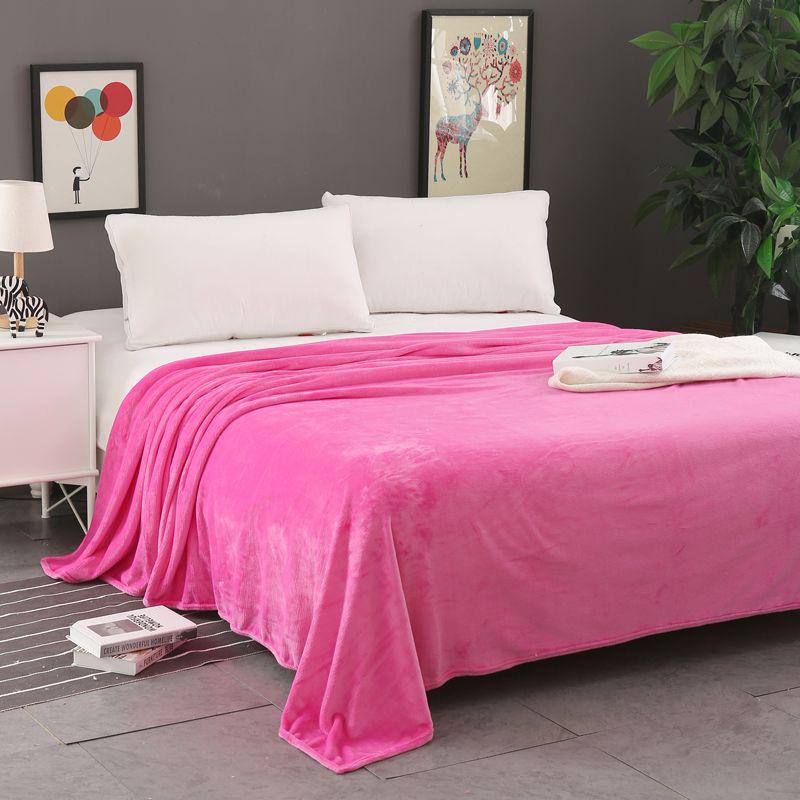 

Falei Velvet Bed Sheet Solid Color Velvet Blanket Sofa Blanket Thin Summer Cover Blankets Air Conditioning Blanket 150x200cm ярко-розовый