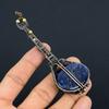 Natural Guitar Sodalite Gemstone Handmade Copper Wire Wrap Pendant 4.53 O0K02