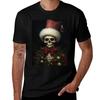 Macabre Spooky Christmas Skeleton Tshirt Basic Plain Short Sleeve Crew Neck Tee Tshirt