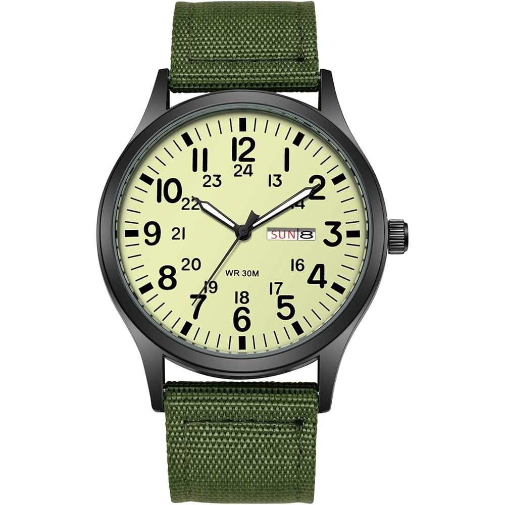 Military Watch Men s Nylon Strap Waterproof Analog Display Calendar Upgrade Simple Stylish Sports Watch