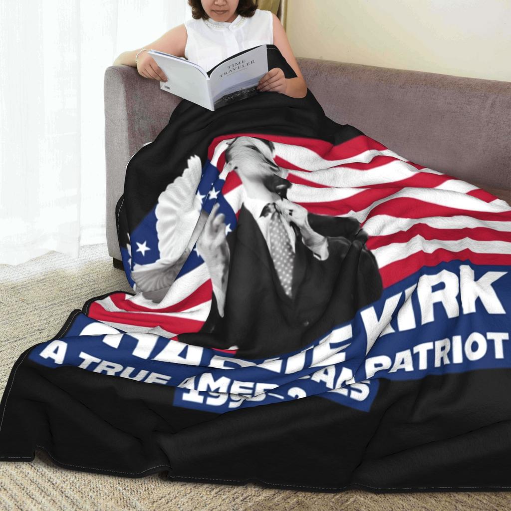 Charlie Kirk Shoot Blanket Quality Super Warm  Bedding Throws Winter Girls Boys Couch Chair Fashion Bedspread