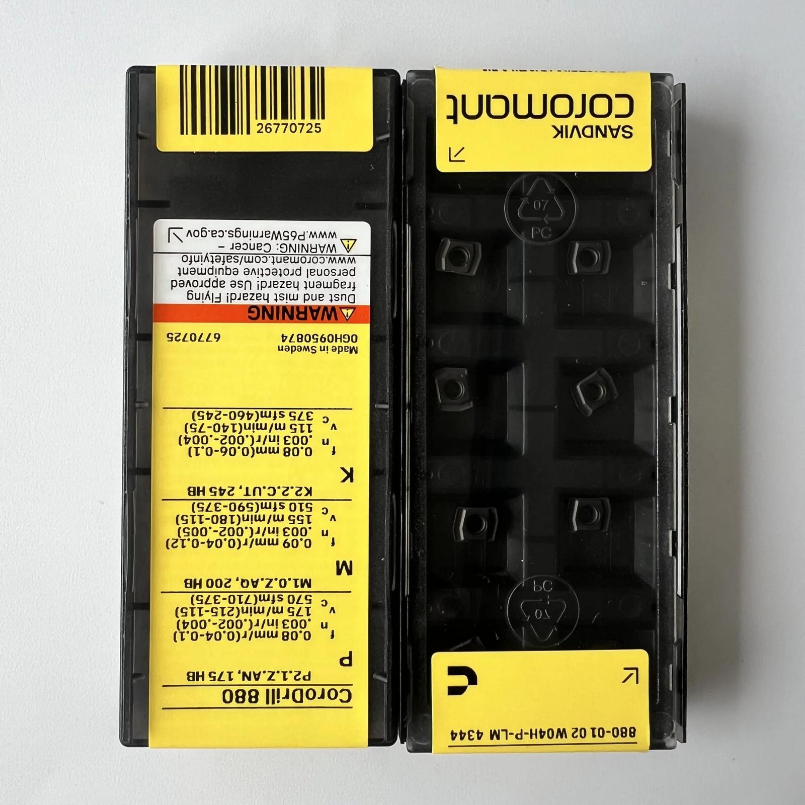 

SANDVIK / 880-0102W04H-P-LM 4344 / Industrial indexable Carbide Inserts 10 Pcs