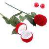 Unique Romantic Hot Flower Engagement Velvet Box Red Wedding Pendant Storage Gift Rose Ring Jewelry