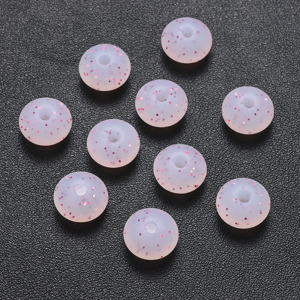 12mm 50Pcs Silicone Luminous Spacer Beads BPA Free Chewable Teething Beads Pacifier Teether DIY Necklace Accessories