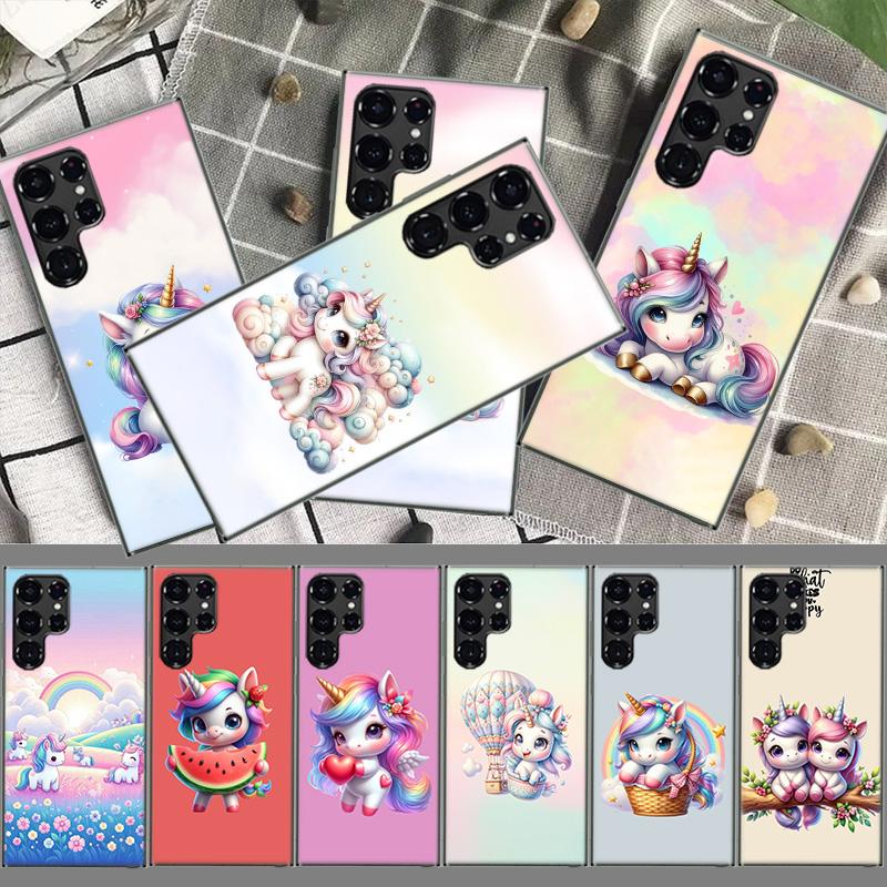 Cute Unicorn Baby Cases Phone Case for Samsung Galaxy S26 Ultra S25 Edge S24 S23 FE S21 Plus S20 S22 Cover TPU Capa Shell Shockp