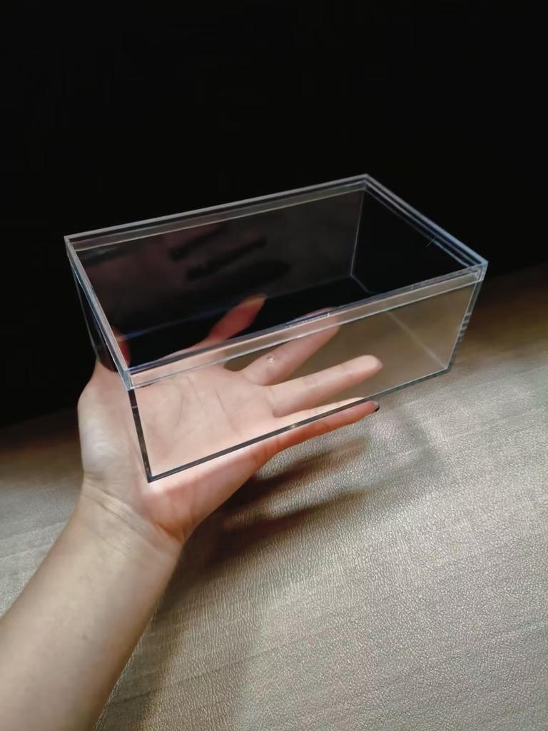 Transparent Square Acrylic Storage Box for Figures - Dustproof Food-grade Plastic, PS Wedding Candy Box with Lid