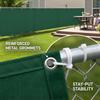 Balcony privacy screen, outdoor shade cloth, garden fence fabric, apartment railing cover, with drawstring ties—green