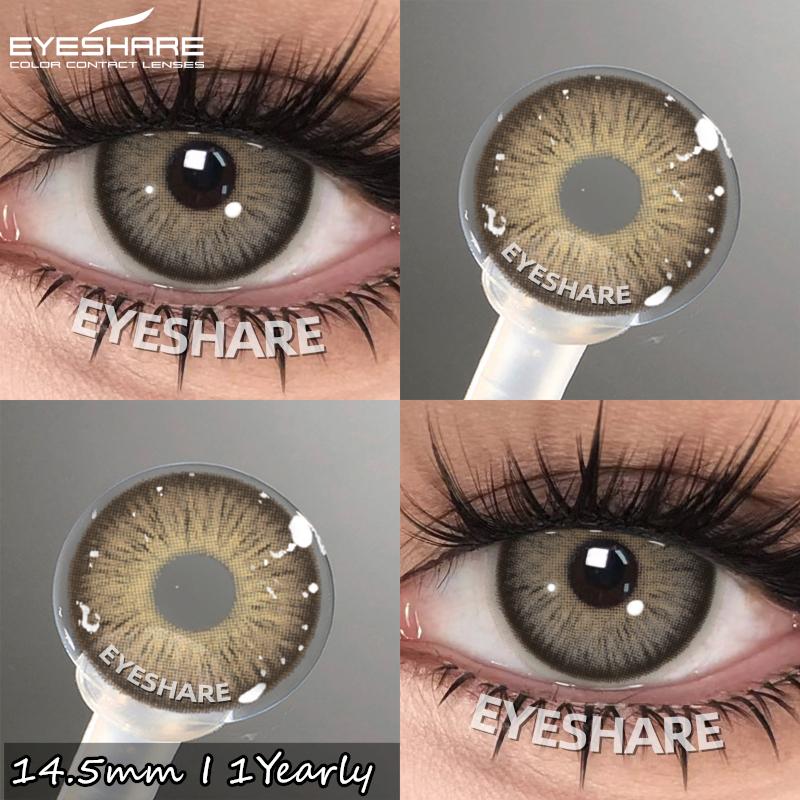 Eyeshare 2pcs NEW Natural Color Contact Lenses Fashion Blue Eyes Lenses Gray Beautiful Pupils Brown Eyes Contacts Colorful Lens